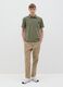 Green short-sleeved polo shirt in cotton piquet_1