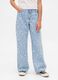 Floral Denim Wide Leg Trousers_1