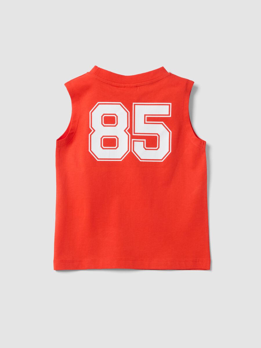 Red 100% cotton Super Mario Bros print vest top for boys_1