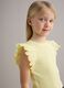 Girls&rsquo; yellow stretch-cotton vest top with ruffles_1