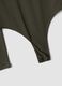 Green fitted stretch bodysuit with crew neck_1