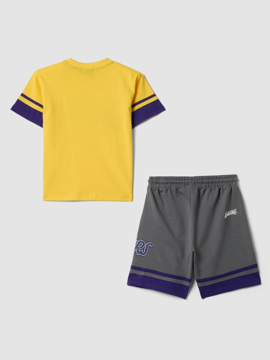 Yellow pure cotton set with T-shirt and shorts_1