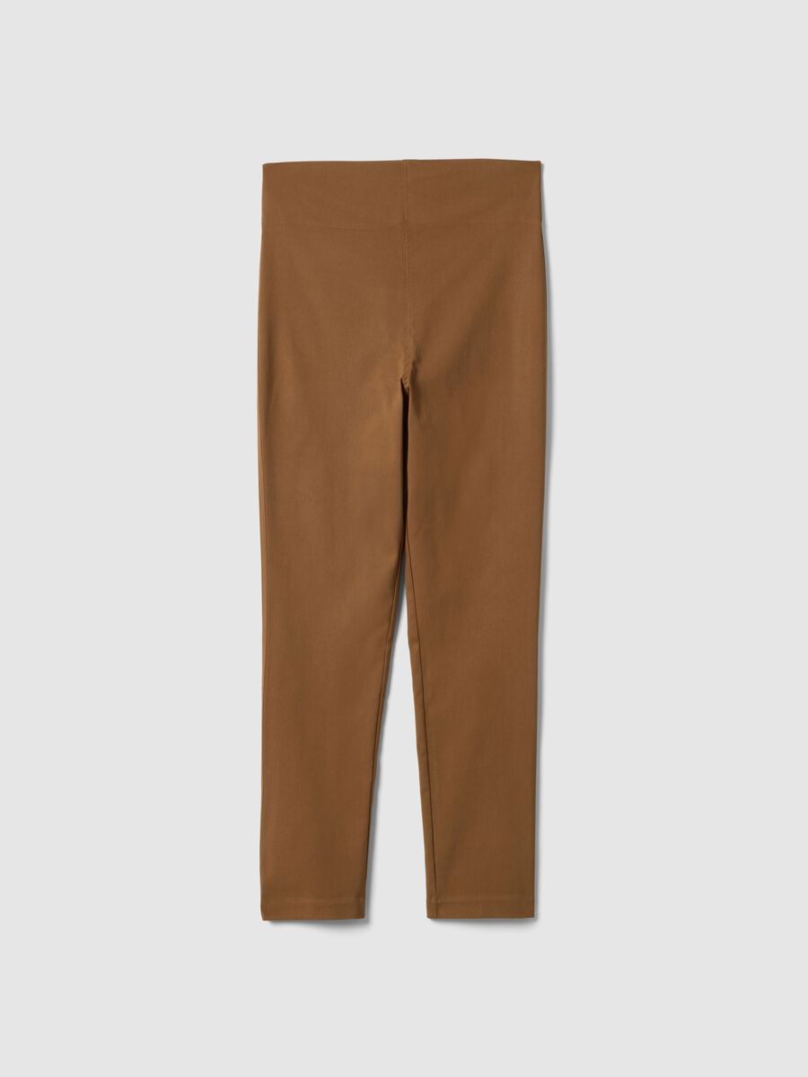 Pantaloni slim premaman marroni in viscosa elasticizzata_4