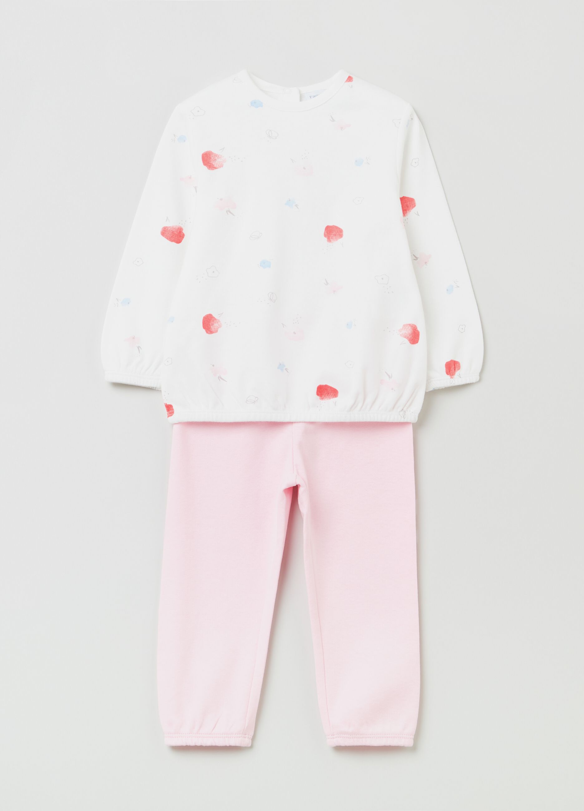 Pijama de algodón estampado flores