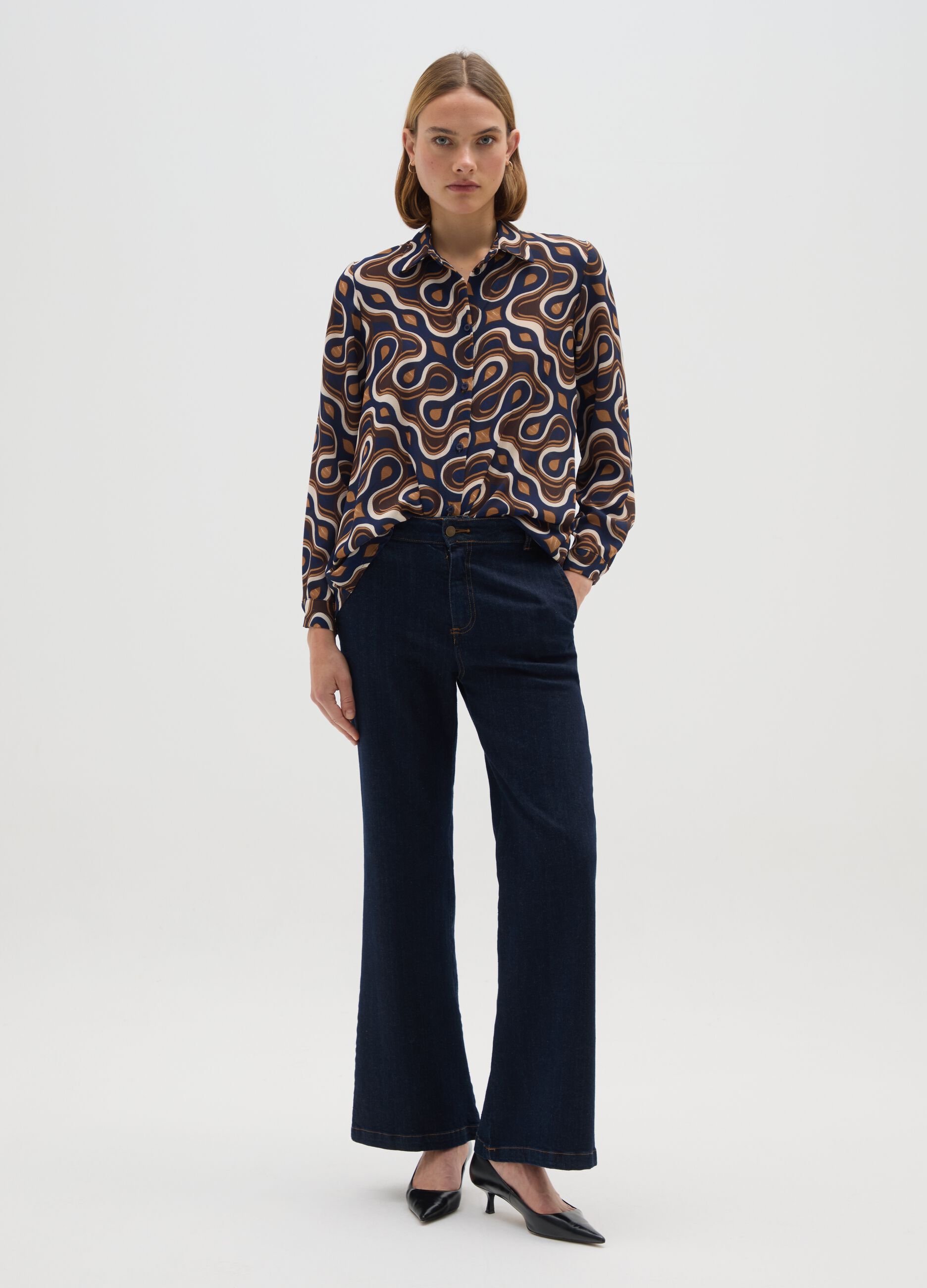 Multicolour Pattern Regular Fit Blouse