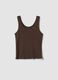 Brown pure cotton regular-fit vest top_4