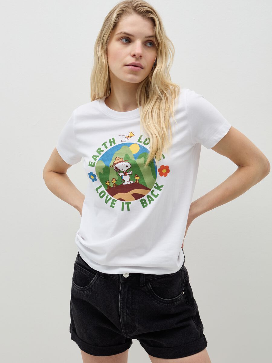 T-shirt stampa Snoopy e Woodstock_0