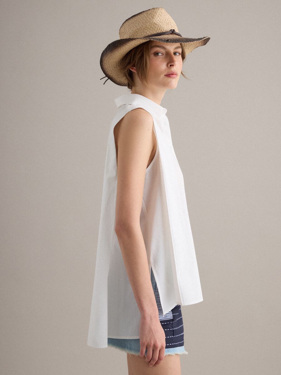 White pure-cotton shirt with classic collar_0