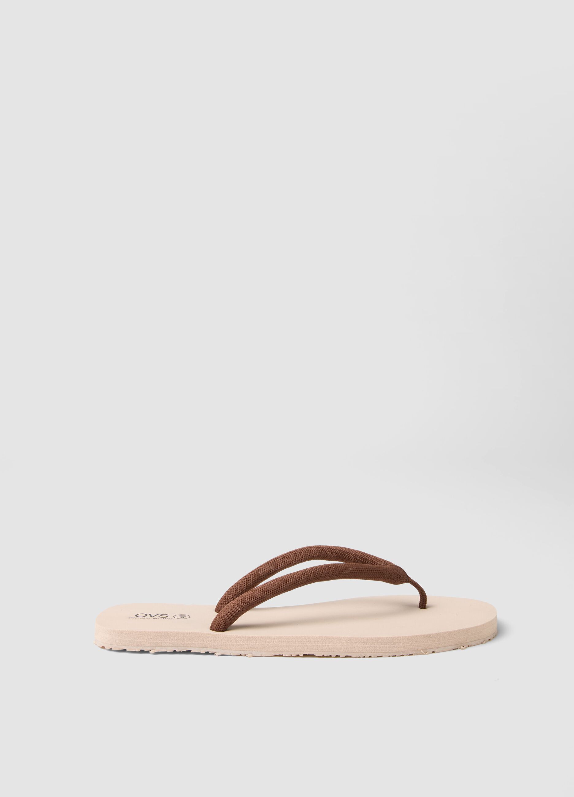 Beige flip-flops with wide straps