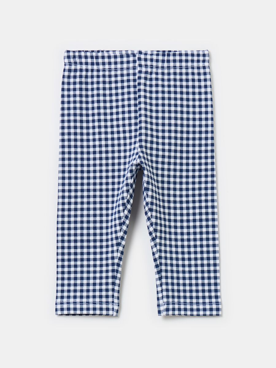 Three-quarter leggings with gingham pattern_1