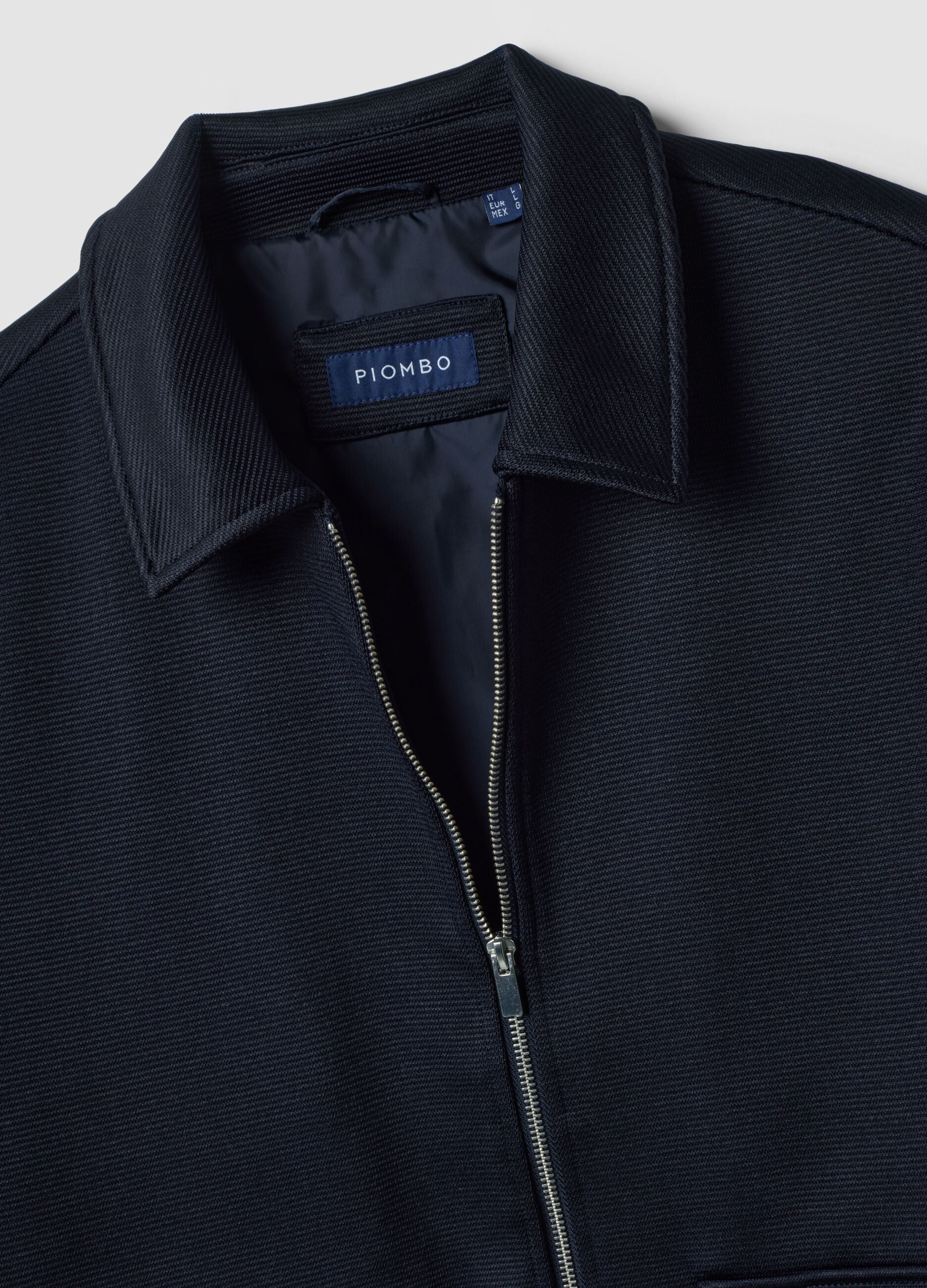 Blue padded stretch-fabric jacket