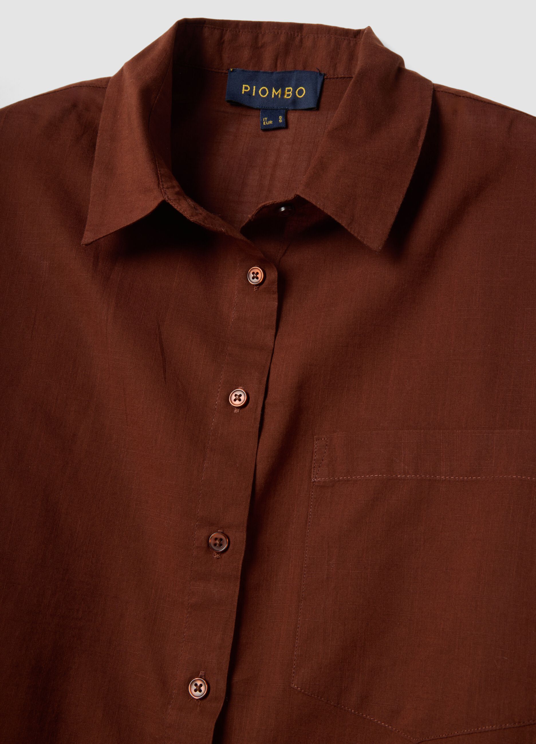 Brown pure cotton oversized shirt