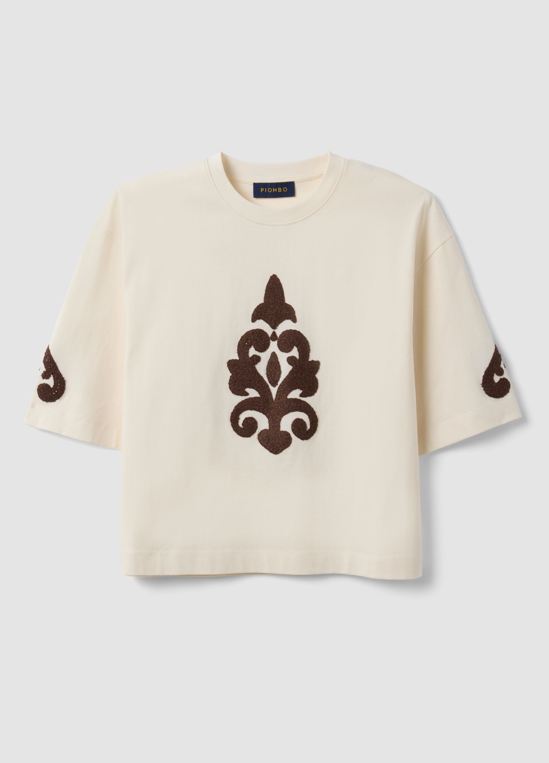 &Mu;&pi;&epsilon;&zeta; T-shirt &alpha;&pi;ό 100% &beta;&alpha;&mu;&beta;ά&kappa;&iota; &mu;&epsilon; &kappa;&epsilon;&nu;&tau;ή&mu;&alpha;&tau;&alpha;, regular fit