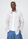 Multicoloured pure linen striped shirt_0
