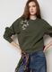 Decorated green sweatshirt in cotton blend oversized fit_0