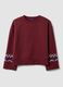 Felpa rossa in misto cotone con fantasia regular fit_4