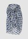 Sarong azul em algod&atilde;o puro com estampado floral_1