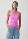 Ribbed stretch cotton tank top_0