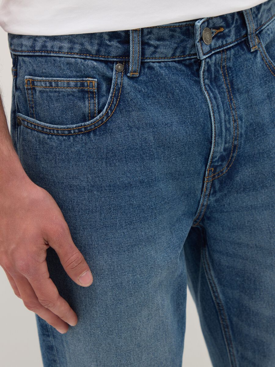 Blue Pure Cotton Regular Fit Jeans_3