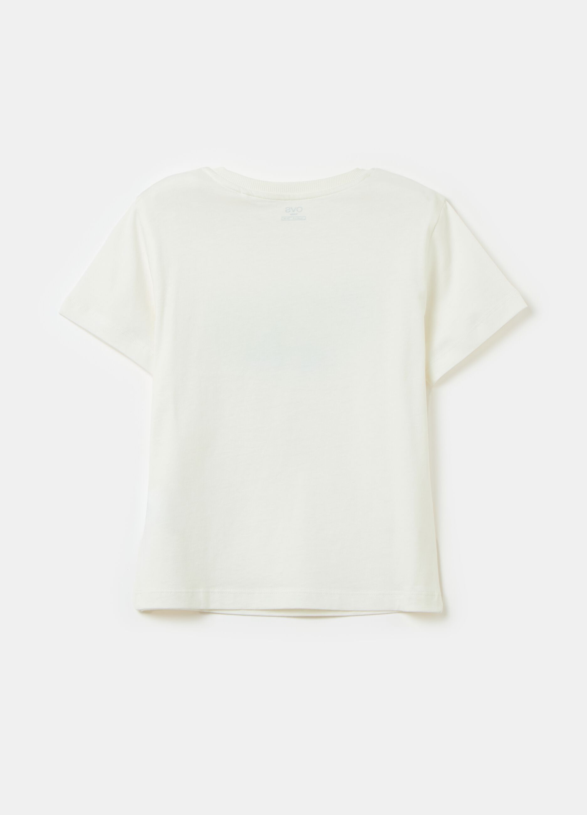 Camiseta de algodón degradado con estampado