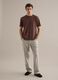 Brown regular fit linen-cotton blend t-shirt_1