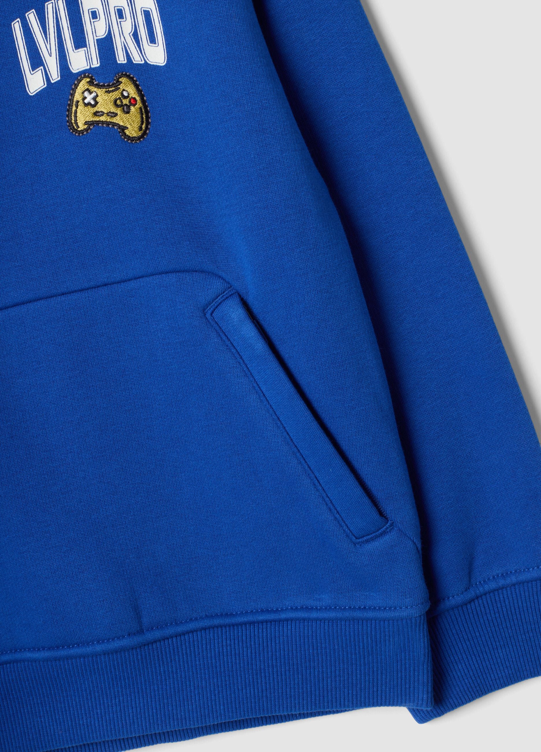 Blaue Hoodie mit Rundhalsausschnitt aus Baumwollmischung