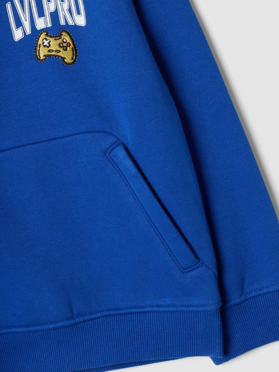 Blaue Hoodie mit Rundhalsausschnitt aus Baumwollmischung_3