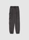 Girls' Regular Fit Grey Cotton Blend Cargo Jogger Trousers_4