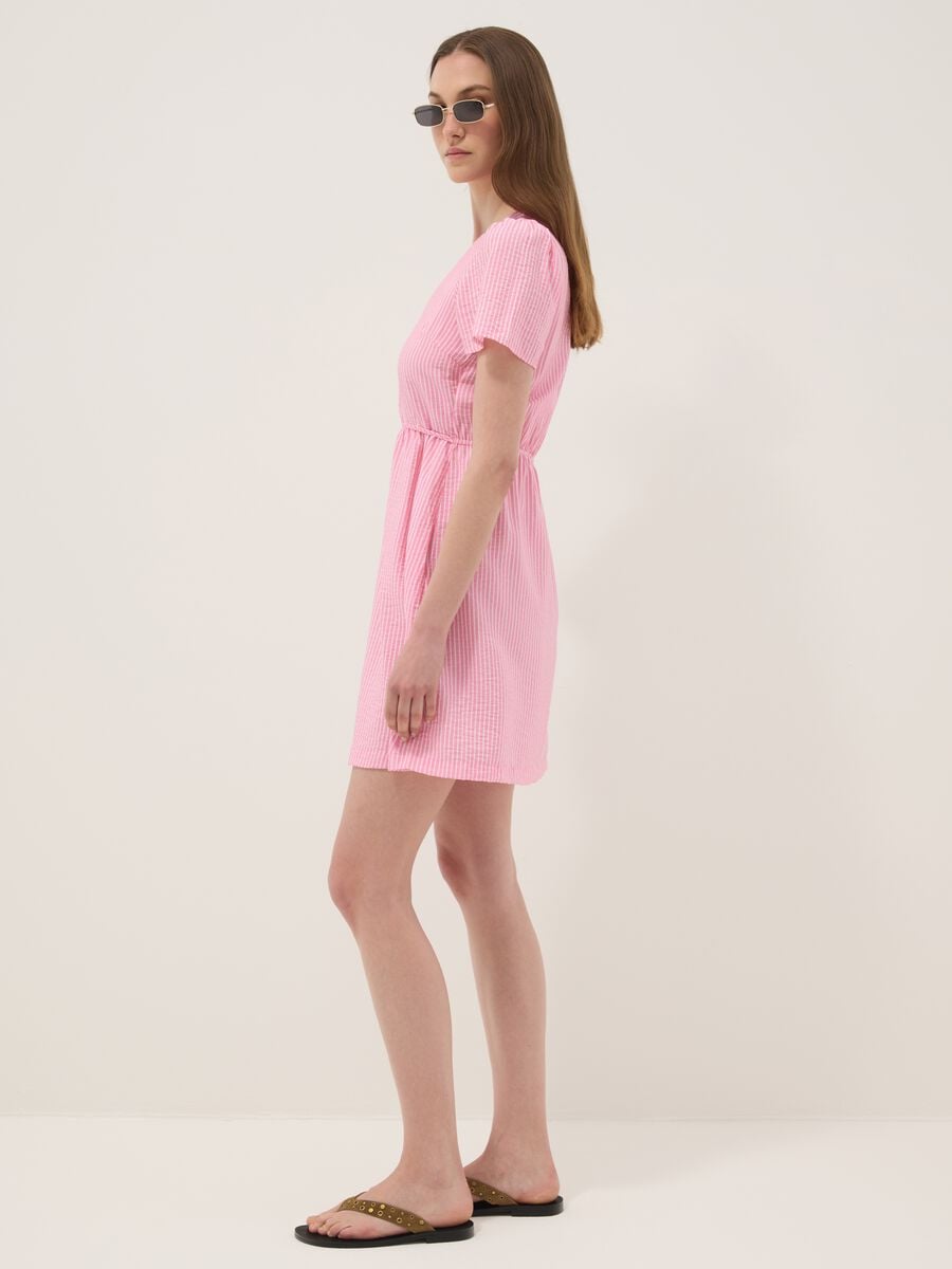 Pink striped viscose-blend dress_1