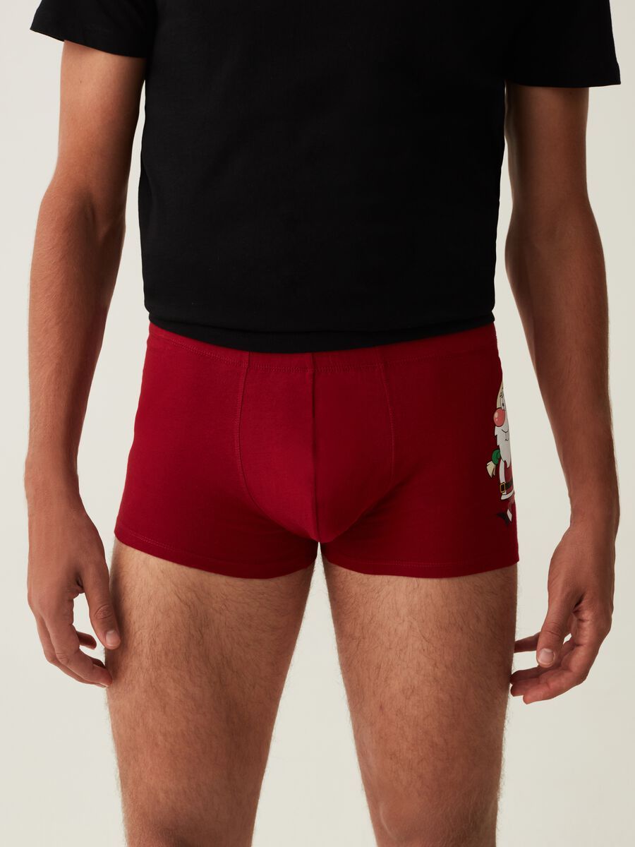 Cotton boxer shorts with Christmas print_1