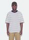 Blaues gestreiftes Boxy-Fit-T-Shirt aus reiner Baumwolle_0