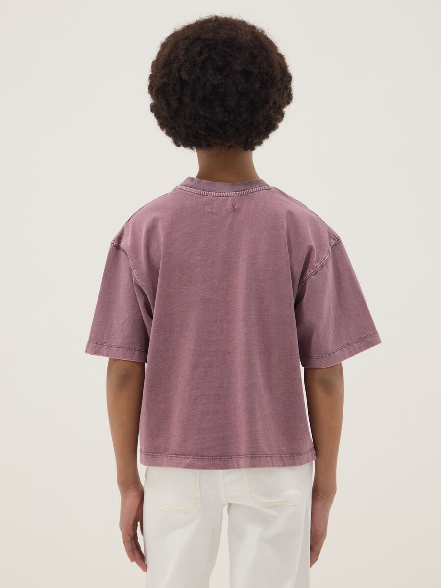 Girls' Oversized Fit Pink Pure Cotton T-shirt_1