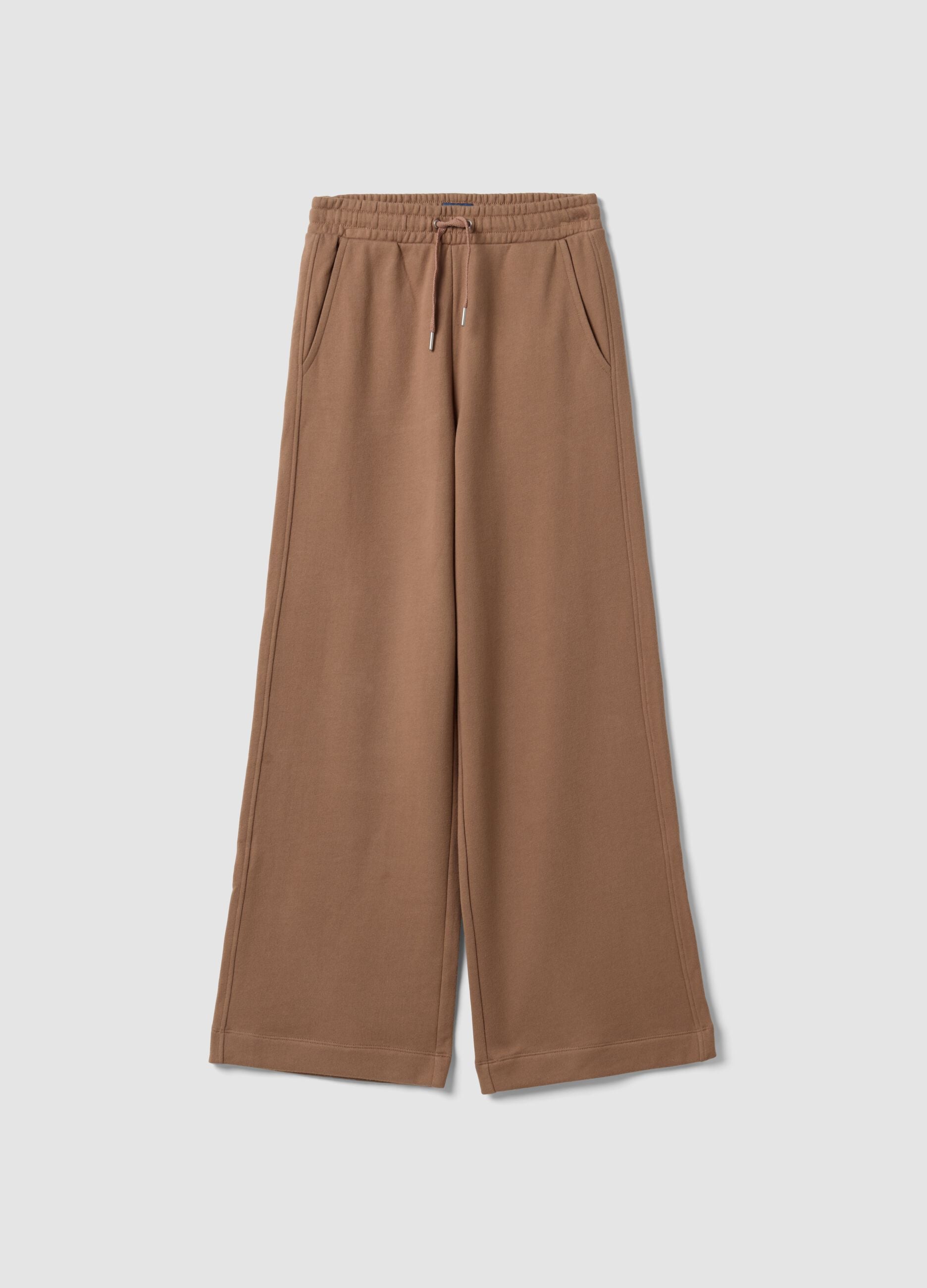 Brown culotte trousers in 100% organic cotton for girls