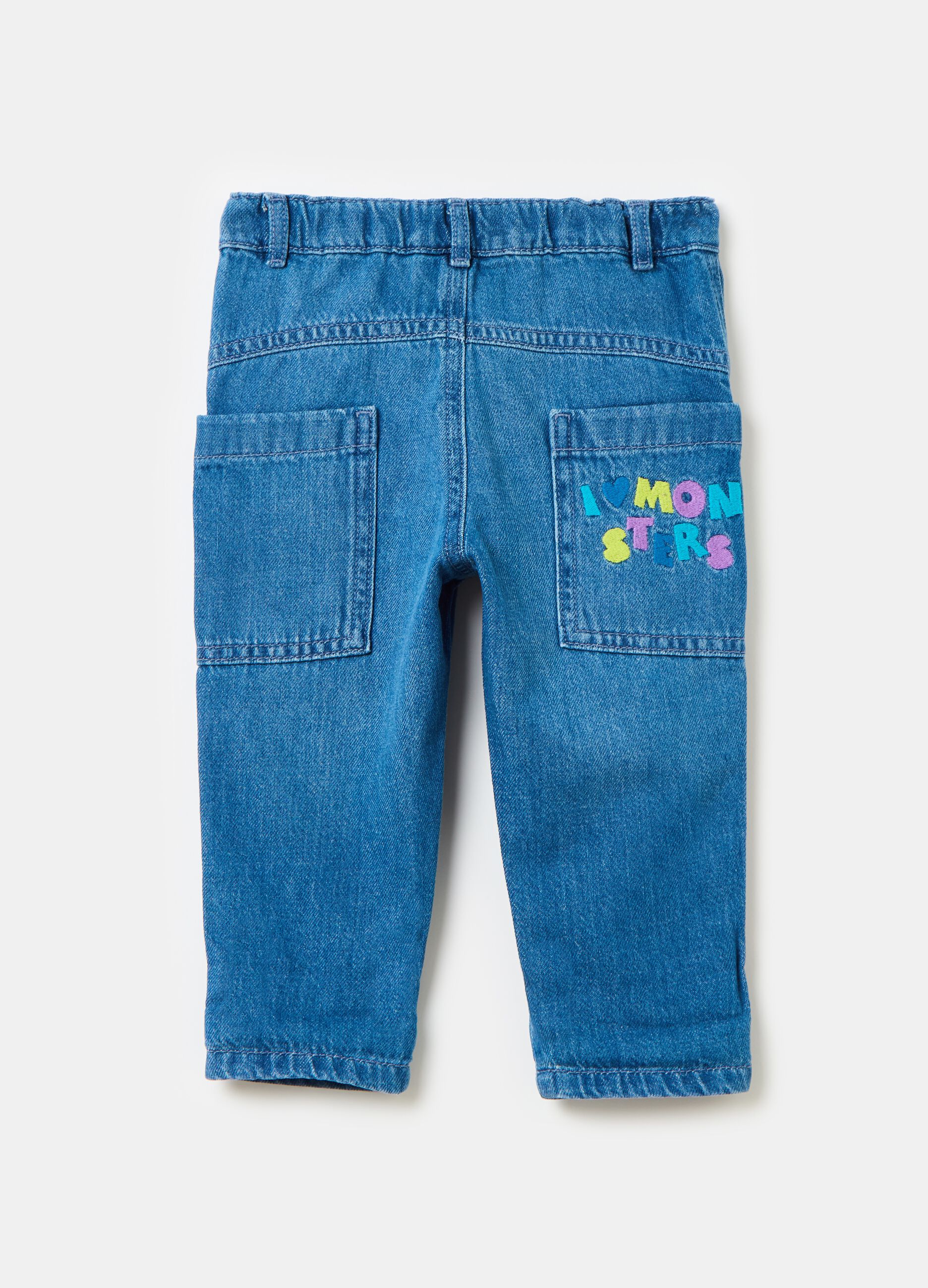 Cotton jeans with Monsters & Co. print
