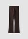 Leggings marroni flare in cotone elasticizzato_2