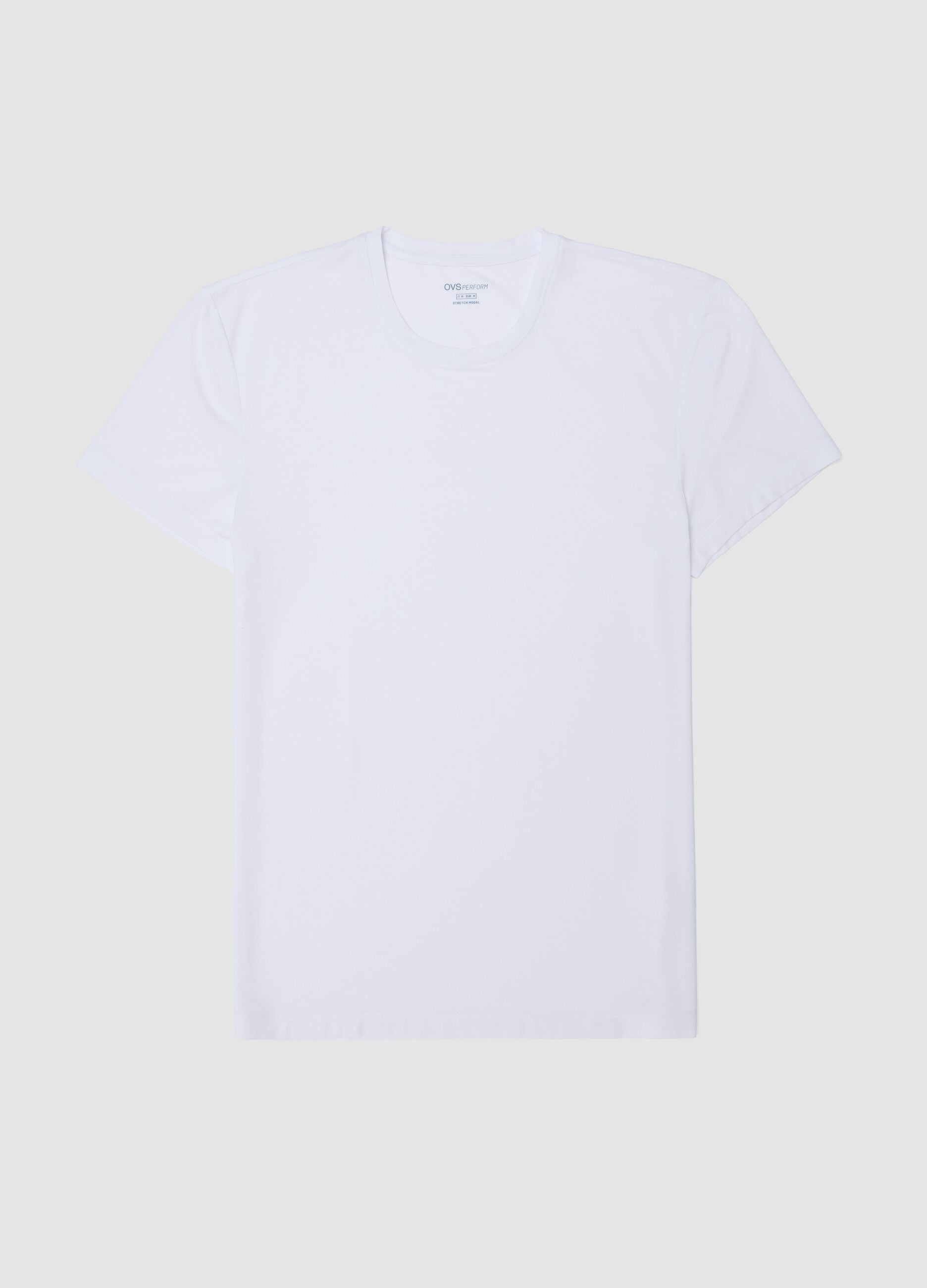 Wei&szlig;es T-Shirt aus elastischem Modal, Regular Fit