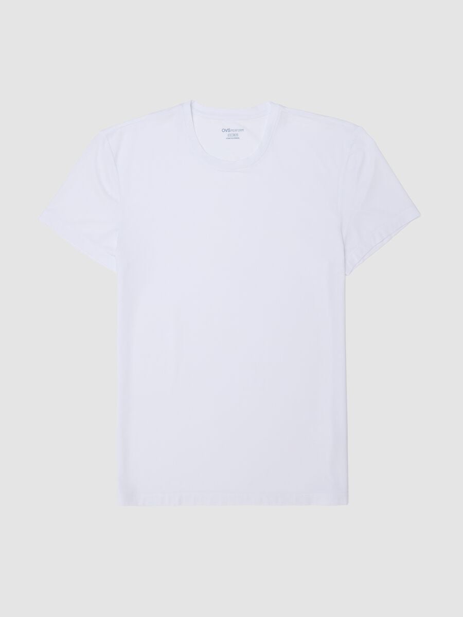 Camiseta blanca de modal el&aacute;stico, corte regular_4