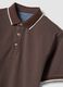 Brown pure cotton polo shirt with classic collar_5