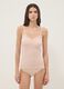 Camisola de modal el&aacute;stico rosa ajuste regular com renda_0