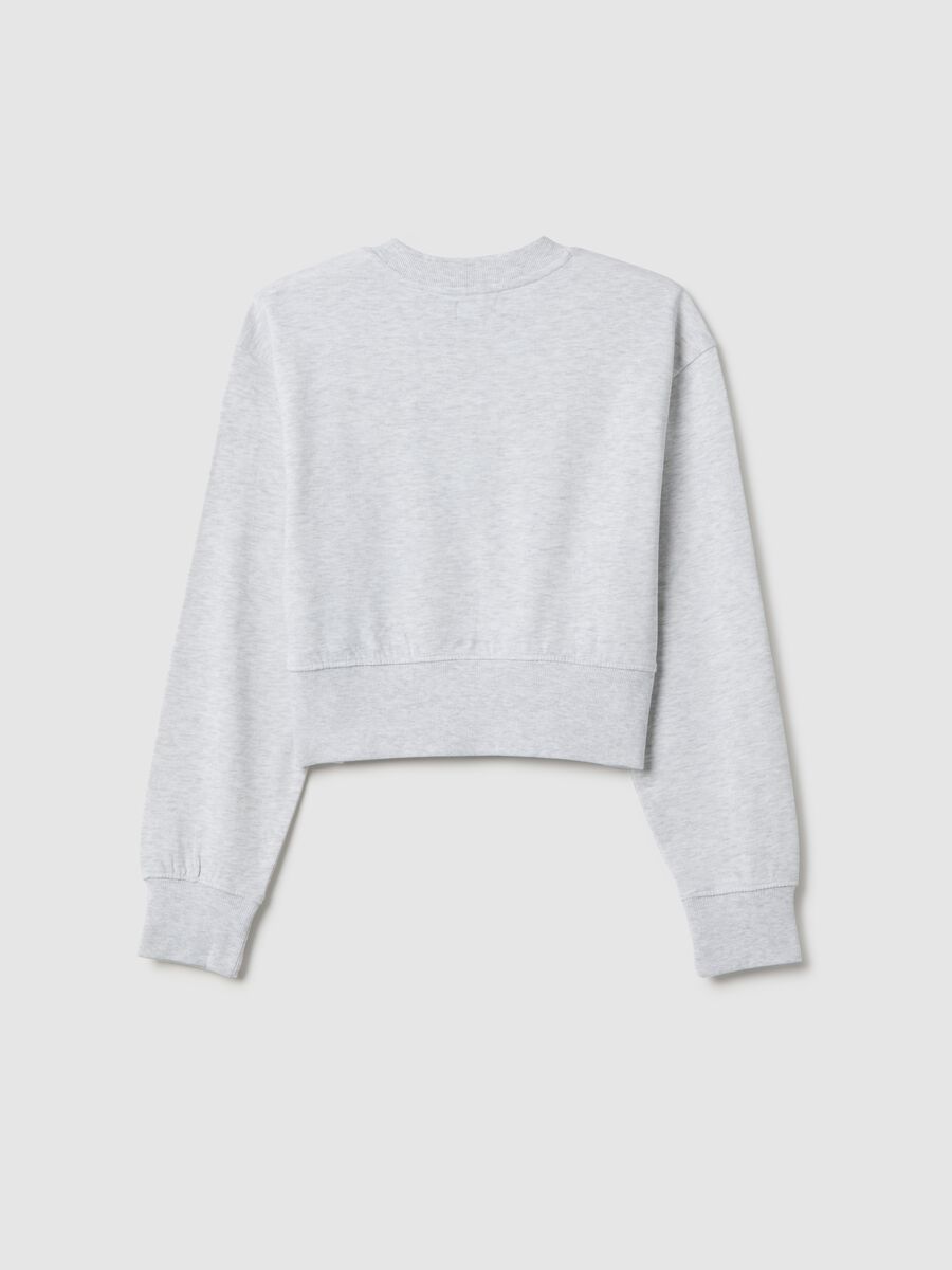 Sweatshirt cinza em puro algod&atilde;o, ajuste regular para rapariga_4