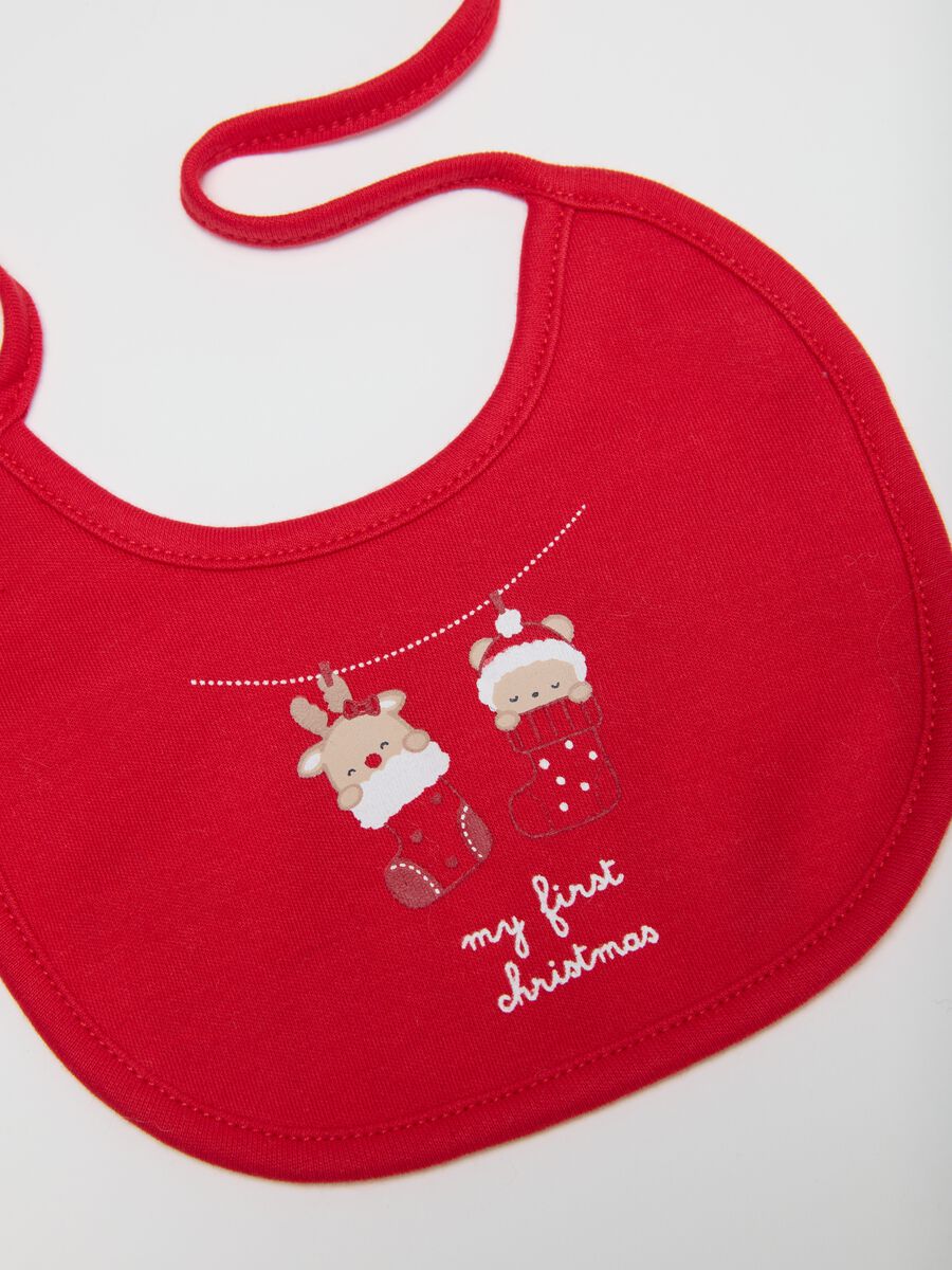 Baby Girl's Christmas Bib Pack in Multicolour Pure Cotton_2