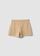 Beige Shorts aus reiner Bio-Baumwolle f&uuml;r M&auml;dchen mit elastischem Bund_4