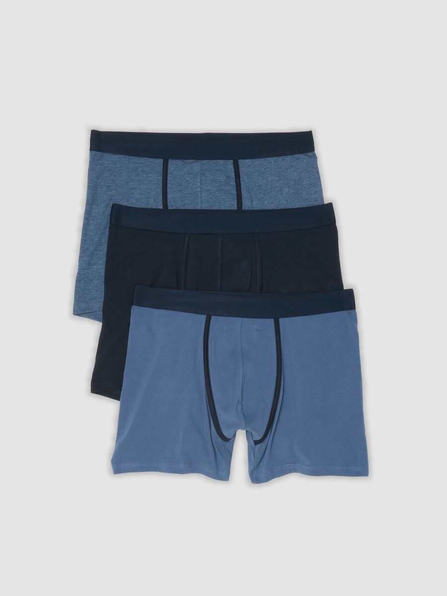 3er-Pack Boxershorts in Blau und Schwarz aus elastischer Bio-Baumwolle_4