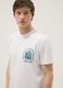 Wei&szlig;es T-Shirt aus reiner Baumwolle mit Print, Regular Fit_0