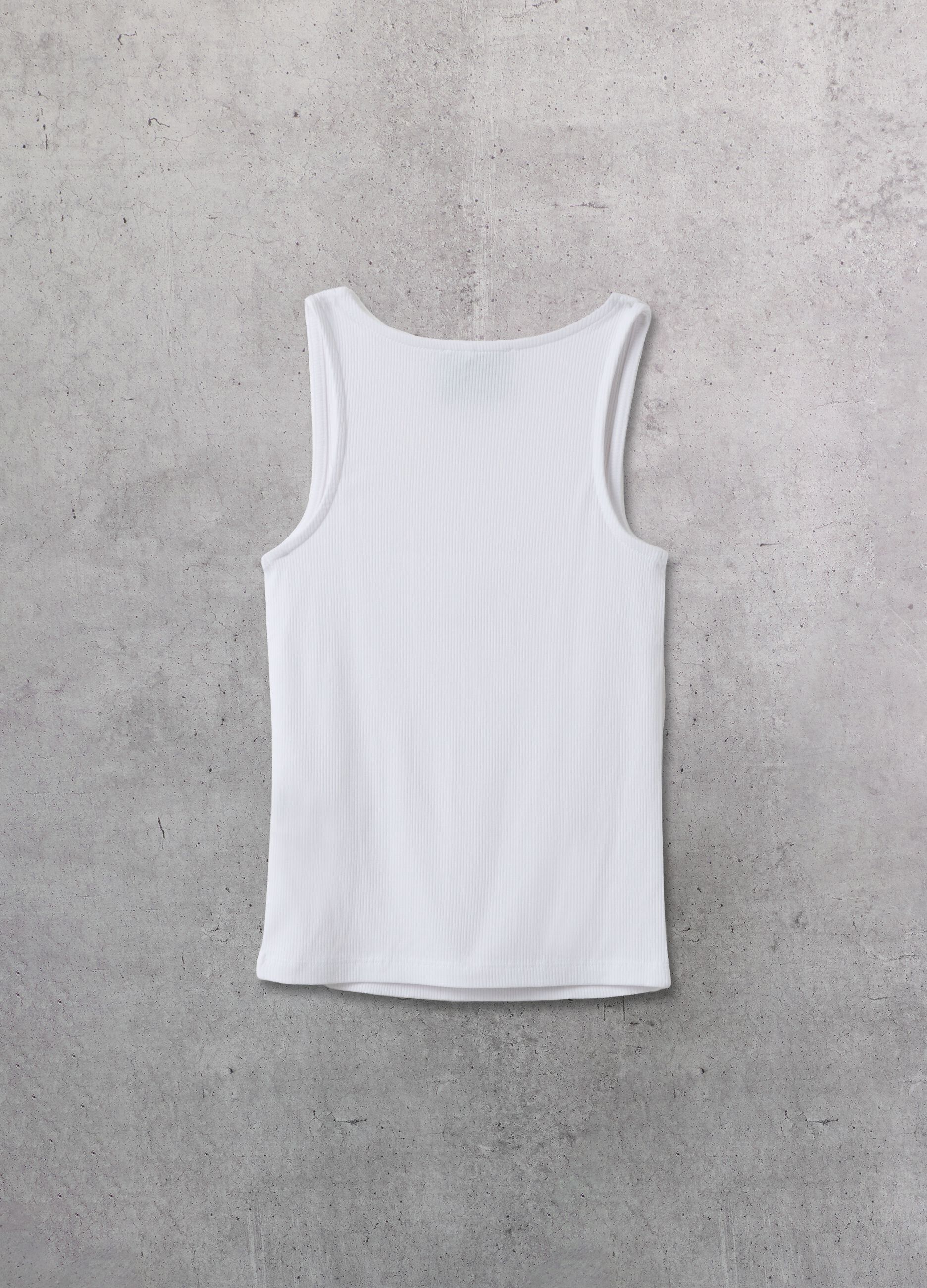 White Square-Neck Tank Top