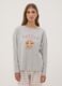 Grey marl organic cotton and viscose blend crew-neck pyjamas_1