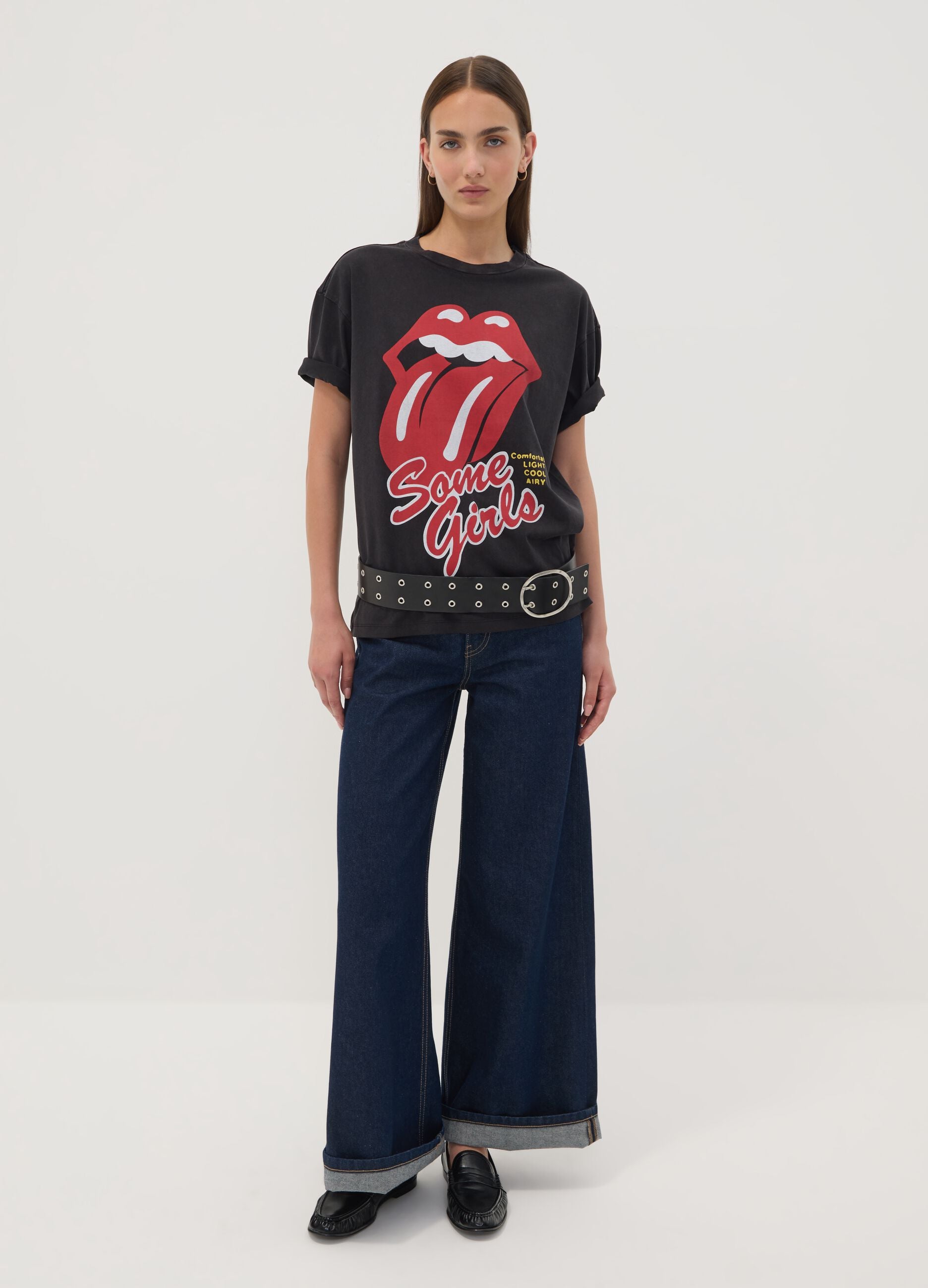 &Mu;&alpha;ύ&rho;&omicron; T-shirt &alpha;&pi;ό 100% &beta;&alpha;&mu;&beta;ά&kappa;&iota; &mu;&epsilon; &sigma;&tau;ά&mu;&pi;&alpha; The Rolling Stones