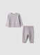 Conjunto rosa em malha de algod&atilde;o org&acirc;nico para beb&eacute; menina_0