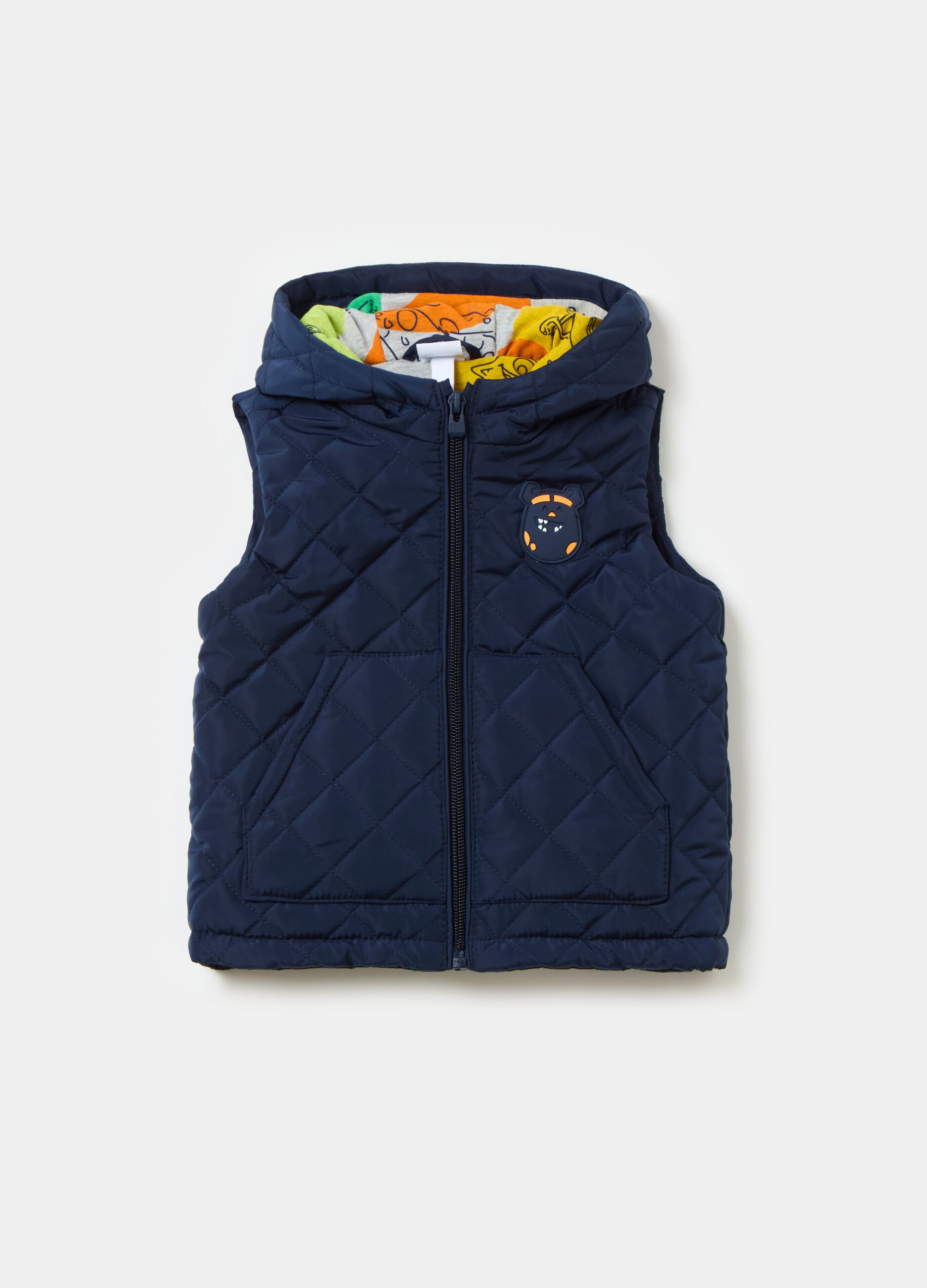 Gilet with hood and Monsters & Co. print
