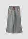 Pantaloni culotte grigi in misto cotone e viscosa per bambina_0